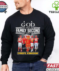 Official God First Family Second Then Chiefs Kingdom Kelce Mahomes Kc Wolf Jones Shirt
