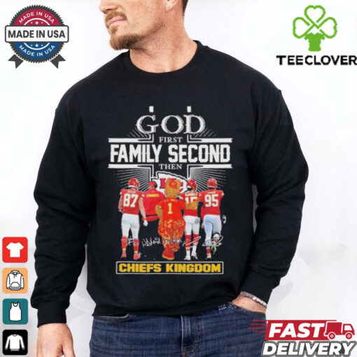 Official God First Family Second Then Chiefs Kingdom Kelce Mahomes Kc Wolf Jones Shirt