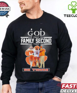 Official God First Family Second Then Clemson Tigers Cade Klubnik The Tiger And Dabo Swinney Shirt