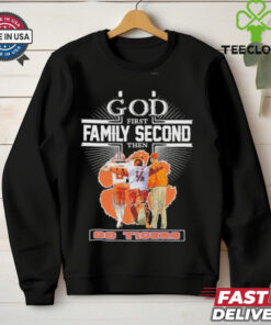 Official God First Family Second Then Clemson Tigers Cade Klubnik The Tiger And Dabo Swinney Shirt