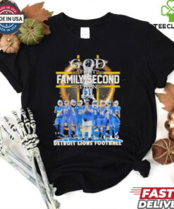 Official God First Family Second Then Detroit Lions Football Signature Shirt