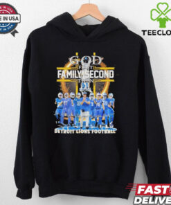 Official God First Family Second Then Detroit Lions Football Signature Shirt