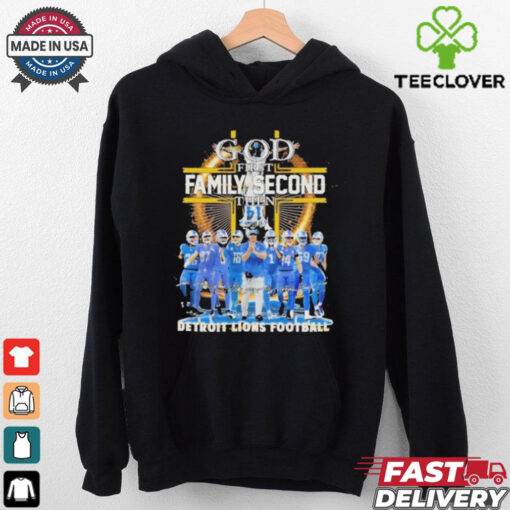 Official God First Family Second Then Detroit Lions Football Signature Shirt