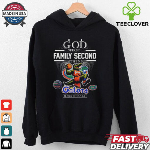 Official God First Family Second Then Florida Gators Basketball 2024 Mascot T Shirts