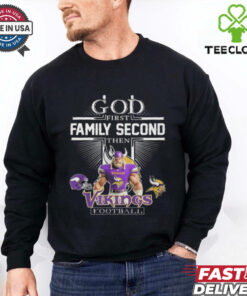 Official God First Family Second Then Vikings Football Mascot 2025 Shirt