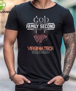 Official God First Family Second Then Virginia Tech Hokies Basketball Heart T Shirt