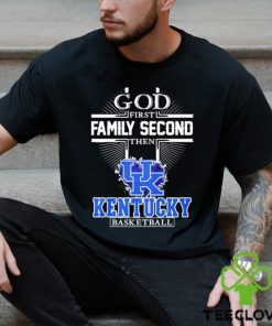 Official God first Family second then Kentucky Wildcats basketball heart 2023 shirt