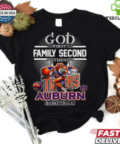 Official God first family second then Auburn basketball mascot shirt