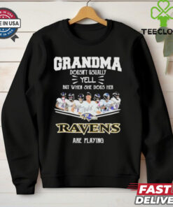 Official Grandma Doesn’t Usually Yell But When She Does Her Baltimore Ravens Are Playing 2024 Signatures Shirt