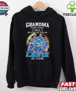 Official Grandma Doesn’t Usually Yell But When She Does Her Detroit Lions Are Playing Signatures 2024 Shirt