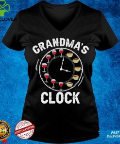 Official Grandmas Clock Wine Drinker Coffee Grandmother T shirt