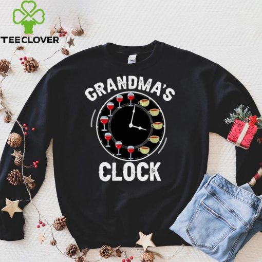 Official Grandmas Clock Wine Drinker Coffee Grandmother T hoodie, sweater, longsleeve, shirt v-neck, t-shirt