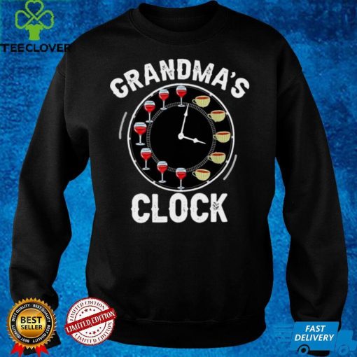 Official Grandmas Clock Wine Drinker Coffee Grandmother T hoodie, sweater, longsleeve, shirt v-neck, t-shirt