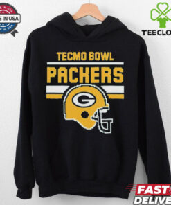 Official Green Bay Packers Tecmo Bowl Helmet T shirts 3 The **Official Green Bay Packers Tecmo Bowl Helmet T-Shirt** combines classic gaming nostalgia with team pride. Featuring the iconic Tecmo Bowl helmet design, this shirt is perfect for Packers fans who love the legendary video game and want to show their support for the team in a retro, fun style!