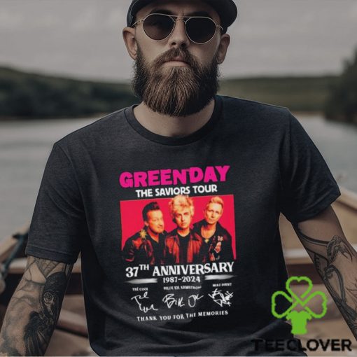 Official Green Day The Saviors Tour 37th Anniversary 1987 2024 Thank You For The Memories Signatures hoodie, sweater, longsleeve, shirt v-neck, t-shirt