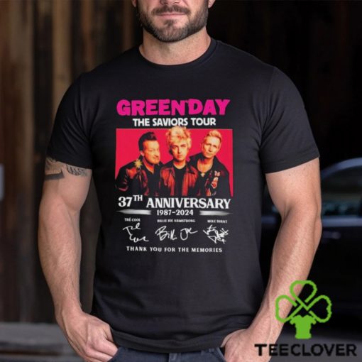 Official Green Day The Saviors Tour 37th Anniversary 1987 2024 Thank You For The Memories Signatures hoodie, sweater, longsleeve, shirt v-neck, t-shirt