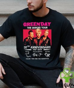 Official Green Day The Saviors Tour 37th Anniversary 1987 2024 Thank You For The Memories Signatures hoodie, sweater, longsleeve, shirt v-neck, t-shirt