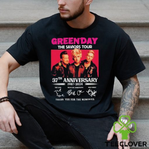 Official Green Day The Saviors Tour 37th Anniversary 1987 2024 Thank You For The Memories Signatures hoodie, sweater, longsleeve, shirt v-neck, t-shirt