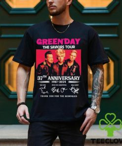 Official Green Day The Saviors Tour 37th Anniversary 1987 2024 Thank You For The Memories Signatures hoodie, sweater, longsleeve, shirt v-neck, t-shirt