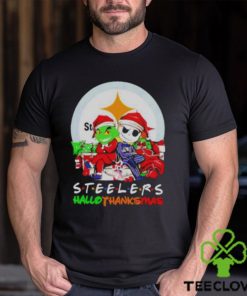 Official Grinch And Jack Skellington Pittsburgh Steelers Hallothankmas Shirt