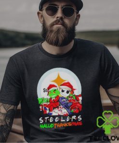 Official Grinch And Jack Skellington Pittsburgh Steelers Hallothankmas Shirt
