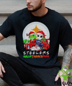 Official Grinch And Jack Skellington Pittsburgh Steelers Hallothankmas Shirt