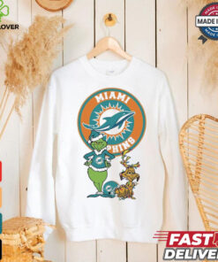 Official Grinch And Max Miami Dolphins Merry Christmas 2024 Shirt