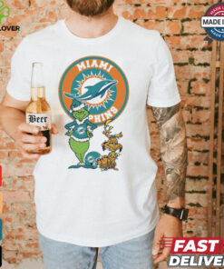 Official Grinch And Max Miami Dolphins Merry Christmas 2024 Shirt