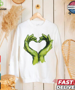 Official Grinch Green Hands Heart Art T Shirt