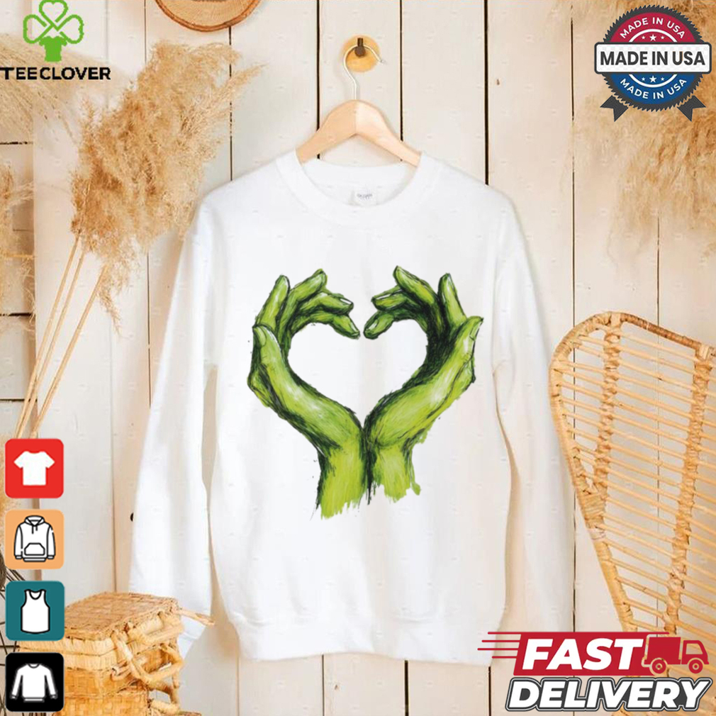 Official Grinch Green Hands Heart Art T Shirt Official Grinch Green Hands Heart Art T Shirt