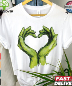 Official Grinch Green Hands Heart Art T Shirt