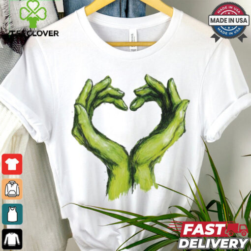 Official Grinch Green Hands Heart Art T Shirt
