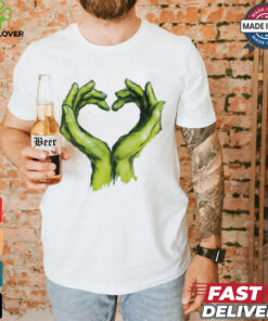 Official Grinch Green Hands Heart Art T Shirt