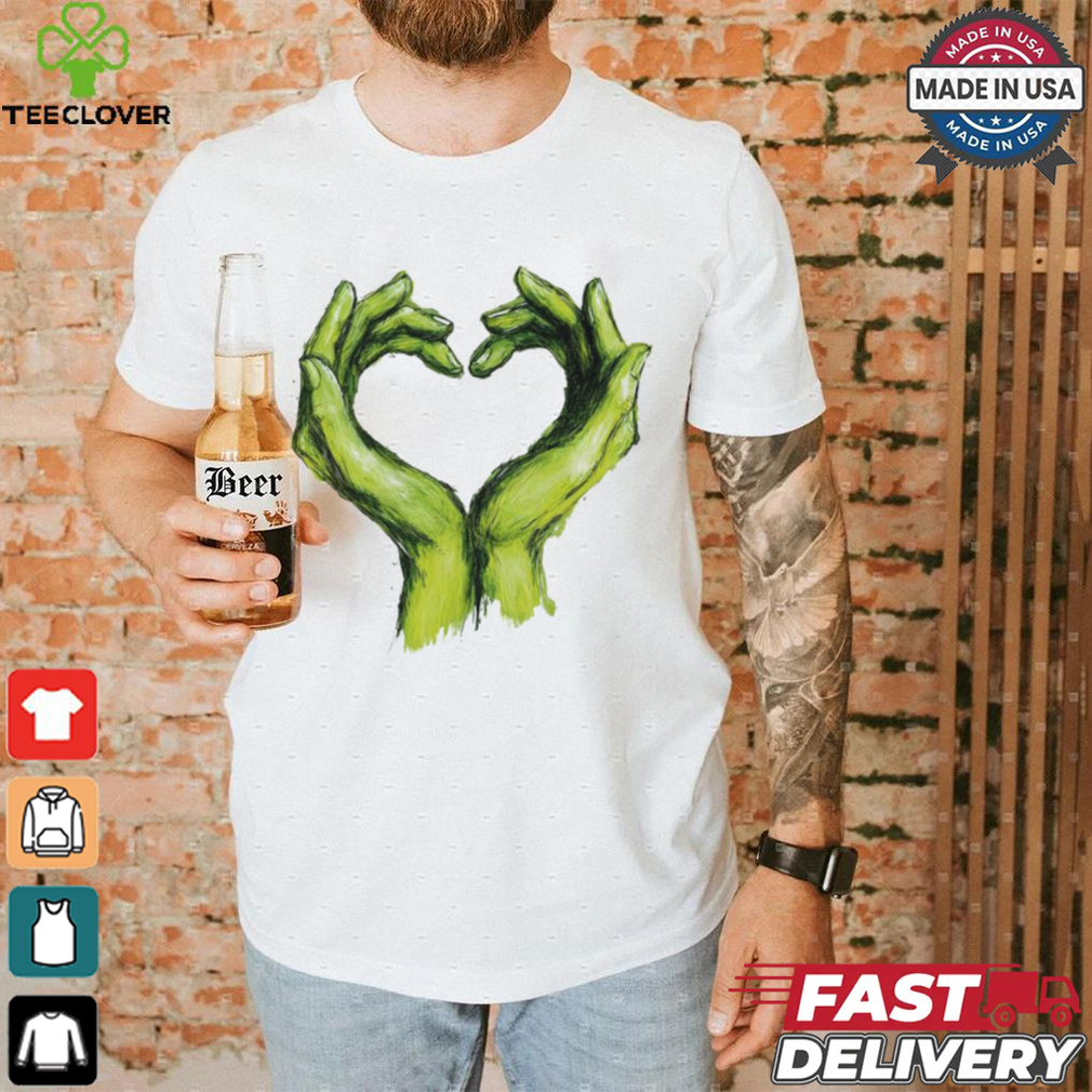 Official Grinch Green Hands Heart Art T Shirt Official Grinch Green Hands Heart Art T Shirt