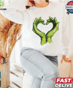 Official Grinch Green Hands Heart Art T Shirt