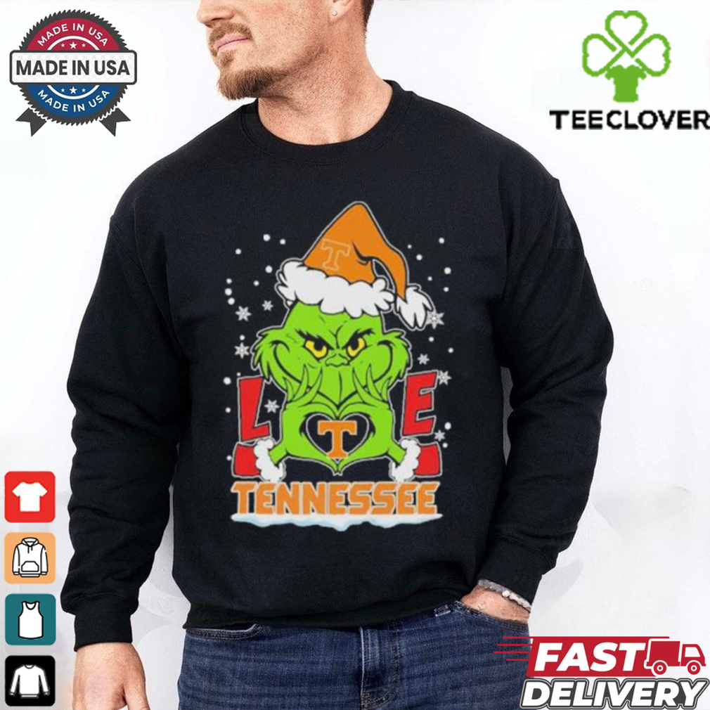 Official Grinch Hand Love Tennessee Volunteers Christmas Shirt Official Grinch Hand Love Tennessee Volunteers Christmas Shirt