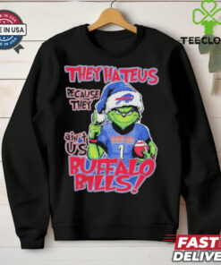 Official Grinch Santa they hate us because they ain’t us Buffalo Bills Christmas Holidays shirt