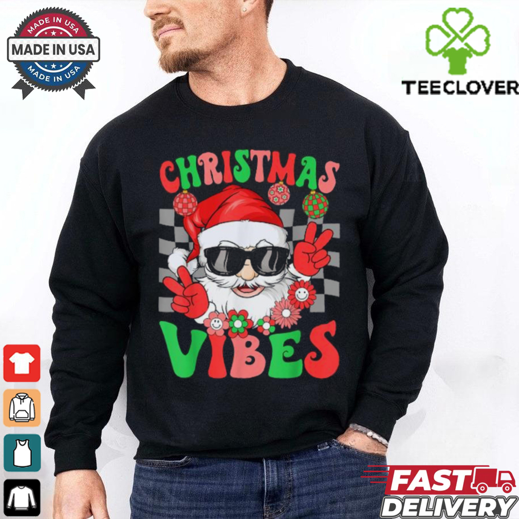 Official Groovy santa claus Christmas vibes 2024 T shirt Official Groovy santa claus Christmas vibes 2024 T shirt