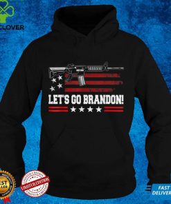 Official Gun American Flag Patriots Lets Go Brandon on back T Shirt
