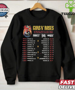 Official Gun N’ Roses Tour 2025 Schedule Shirt