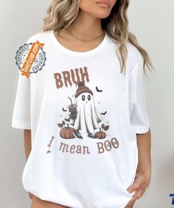 Official Halloween Bruh I Mean Boo Print Casual Shirt