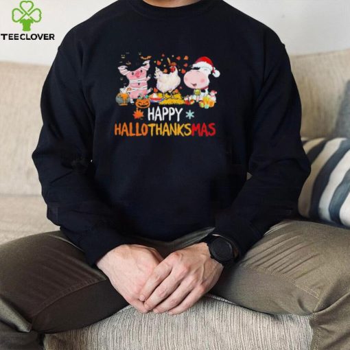 Official Happy HalloThanksMas Farm Animals hoodie, sweater, longsleeve, shirt v-neck, t-shirt