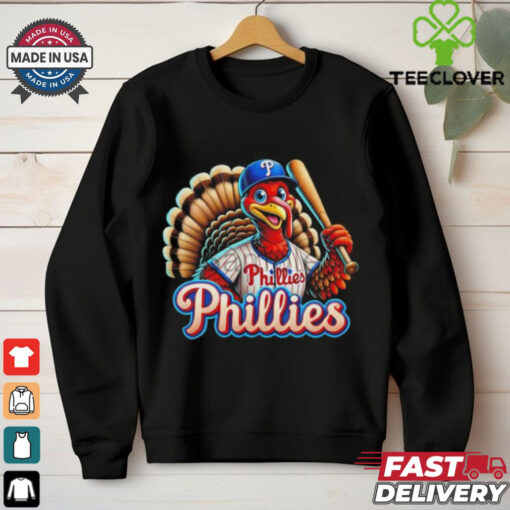 Official Happy Thanksgiving Philadelphia Phillies Baseball Turkey 2024 Shirt