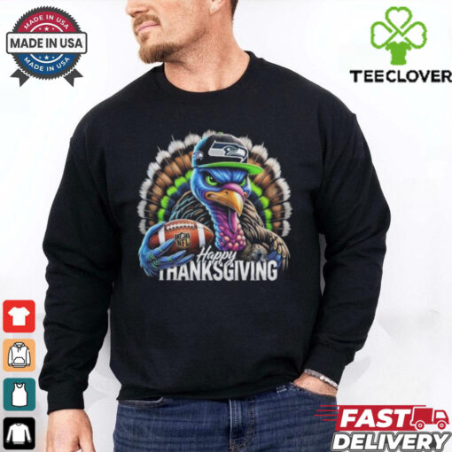 Official Happy Thanksgiving Seattle Seahawks Football Turkey 2024 Shirt