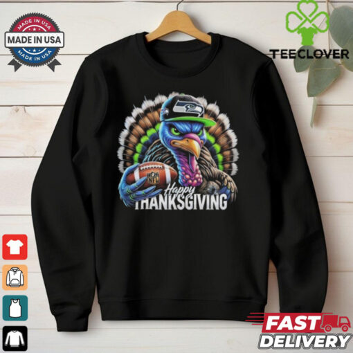 Official Happy Thanksgiving Seattle Seahawks Football Turkey 2024 Shirt