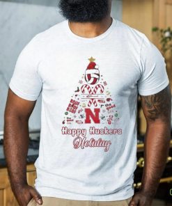 Official Happy huskers holiday the good life Christmas T shirt