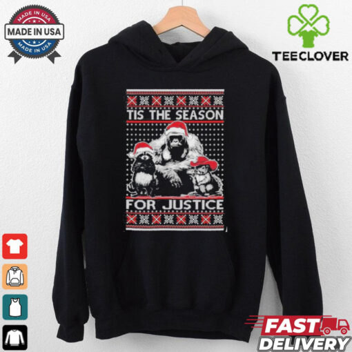 Official Harambe Peanut Fred Tis The Season For Justice Ugly Christmas T Shirt