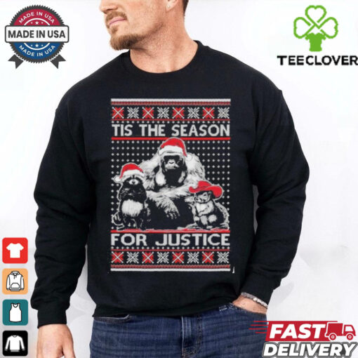Official Harambe Peanut Fred Tis The Season For Justice Ugly Christmas T Shirt