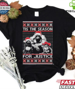 Official Harambe Peanut Fred Tis The Season For Justice Ugly Christmas T Shirt