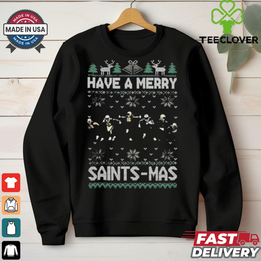 Official Have A Merry New Orleans Saints Mas Ugly Christmas 2024 T Shirt Official Have A Merry New Orleans Saints Mas Ugly Christmas 2024 T Shirt